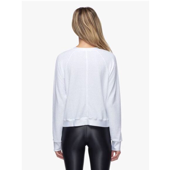 KORAL Sofia Mesh Long-Sleeve Pullover Top in White // XS - Picture 2 of 13